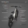 AOSTIRMOTOR New Pattern 26" 1000W Electric Bike Fat Tire 52V15AH Removable Lithium Battery for Adults(white)