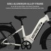 AOSTIRMOTOR New Pattern 26" 1000W Electric Bike Fat Tire 52V15AH Removable Lithium Battery for Adults(white)