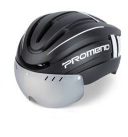 Mountain Bike Helmet And Helmet Integral Molding With LED Warning Iight Mountain Riding Equipment (Option: Black and white-L code)