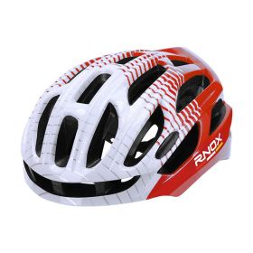 Striped Motorcycle Paint Electric Bike Helmet (Option: White red)