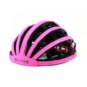 Ultralight Folding Bicycle Helmet Portable Road Bike Mountain Bike Outdoor Sports Mountain Hiking Equipment (Option: Pink-L)